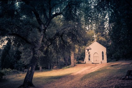 church in woods